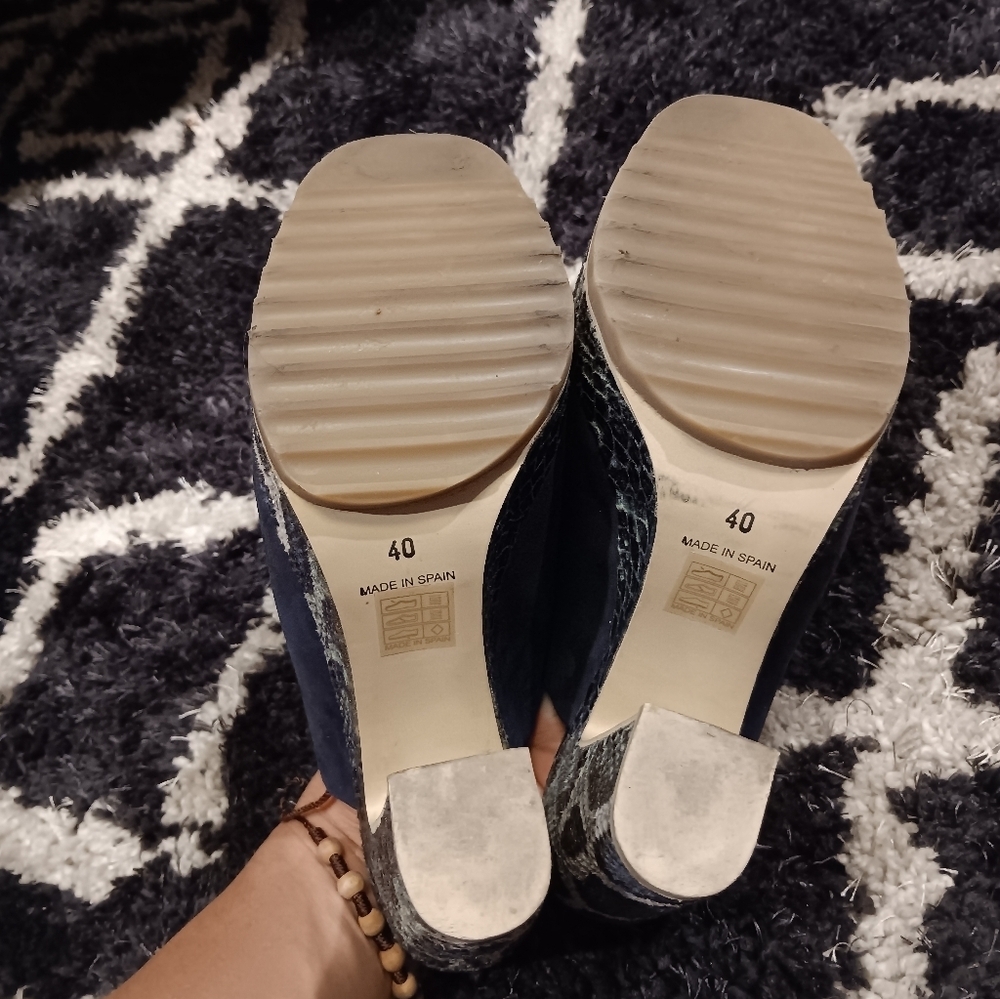 Stella McCartney Blue and Snake Print Mules Sz 9 - Picture 3 of 7